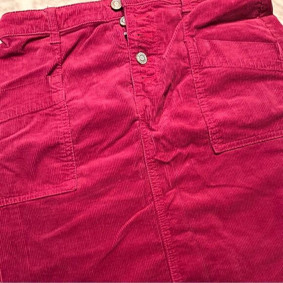 NEW Anthropologie Pilcro Talia Pink Raspberry Corduroy Button Mini Skirt Size 2 - Picture 5 of 6